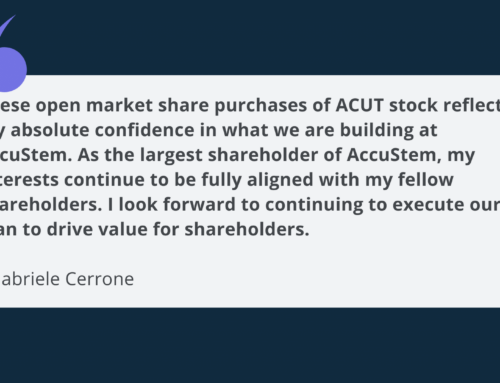 AccuStem Sciences, Inc. Announces Chairman Purchase of Shares